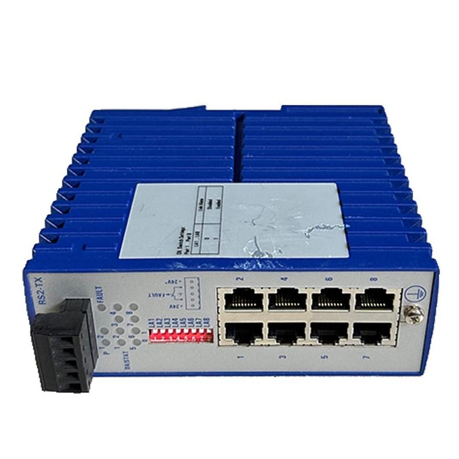 Used HIRSCHMANN RS2-TX / RS2TX RAIL ETHERNET SWITCH 8-PORT 24VDC 10/100BASE-TX