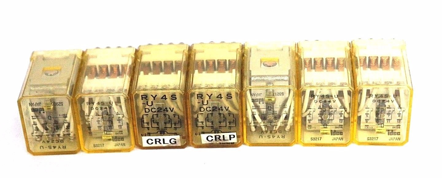 Used LOT OF 7 IDEC RY4S-U-DC24V RELAYS RY4SUDC24V