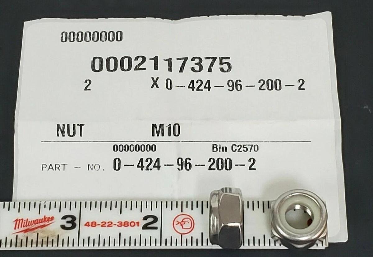 LOT OF 2 NEW KRONES 0-424-96-200-2 NUTS M10, 0424962002