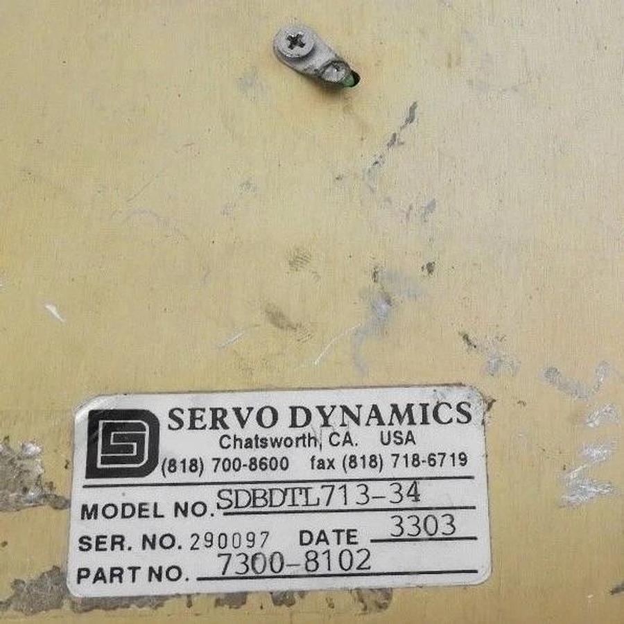 Used SERVO DYNAMICS SDBDTL713-34 PART NO. 7300-8102