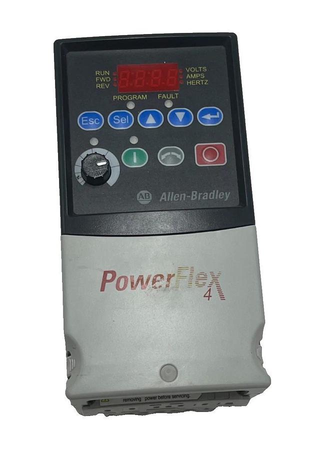 Used ALLEN-BRADLEY 22A-D1P4N104 PowerFlex 4 AC Drive 0.5HP 480V Ser A FRN 6.01