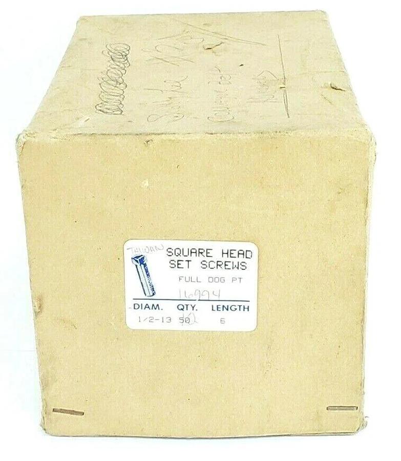 Used BOX OF 12 NEW GENERIC 16994 SQUARE HEAD SET SCREWS 6'' IN. 1/2-13 DIA. FULL DOG