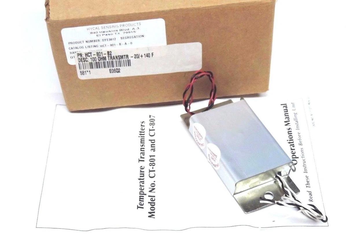 Used NIB HYCAL SENSING PRODUCTS CT-801-B RANGE -20/140 DEG.F, HCT-801-B2 TRANSMITTER