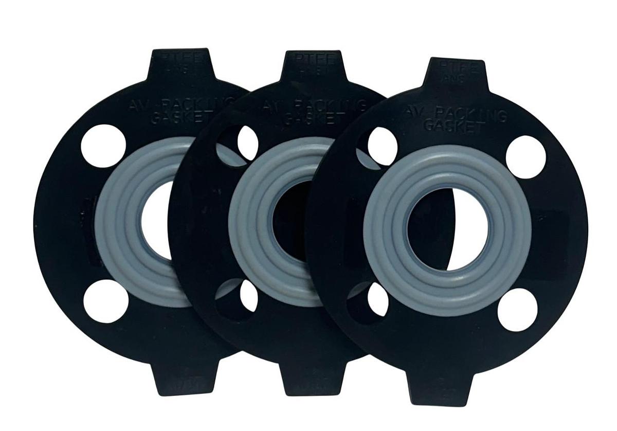 Used 3 ASAHI 25 (1) ANSI AV PACKING GASKETS PTFE OEM 1'' FLANGE TEFLON BONDED NSNP