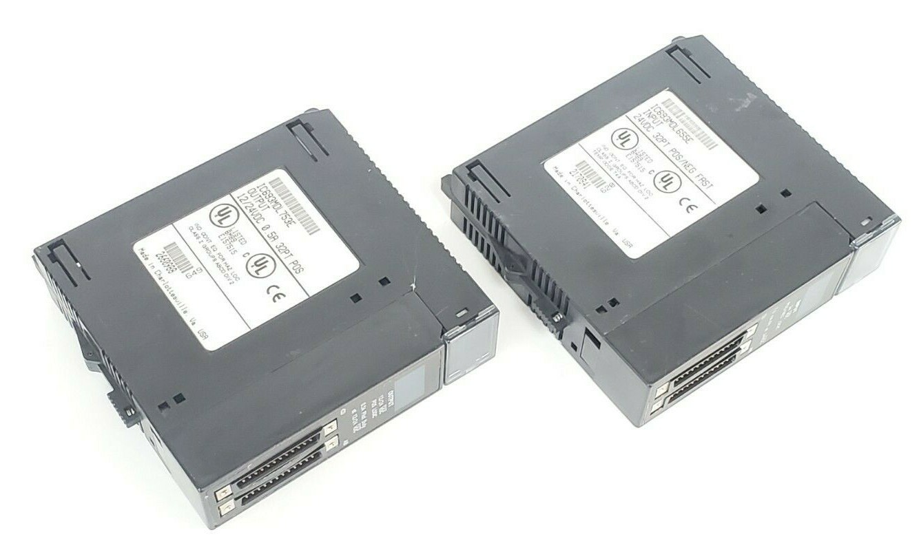 Used LOT OF 2 GE FANUC I/O MODULES IC693MDL655E & IC693MDL753E