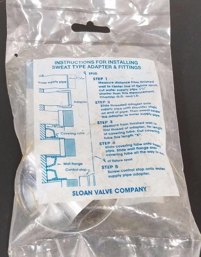 Used NEW SLOAN H-636-AA SWEAT SOLDER KIT FOR 3/4'' SUPPLY (URINAL)