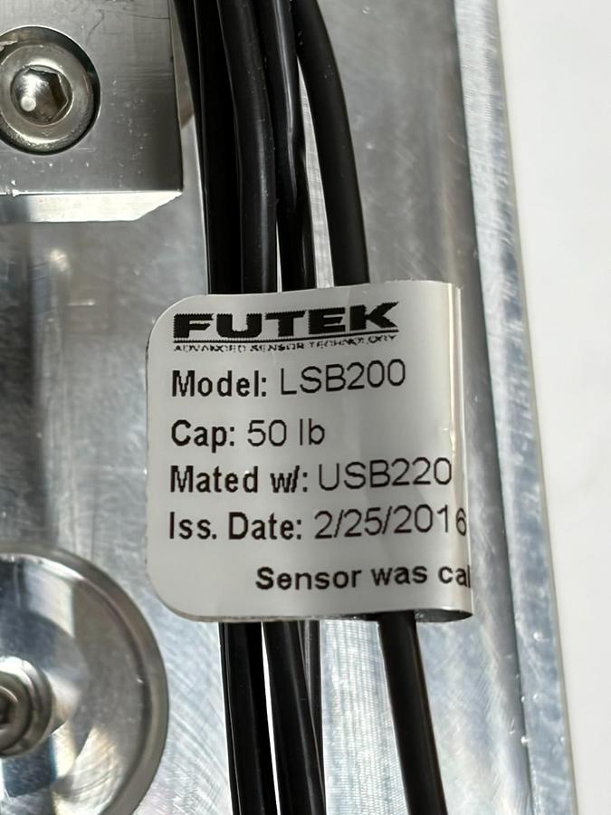 Used FUTEK LSB200 50lb Load Cell & USB220 Matching Kit - Polished Steel