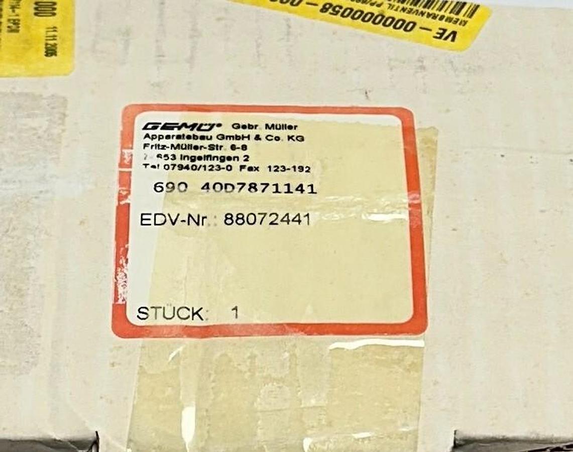 Used GEMU 690 40D7871141 / 88072441 PNEUMATIC ACTUATOR VALVE OEM PS 10BAR DN40 NSMP