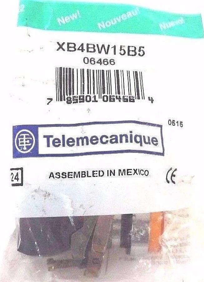 Used NEW TELEMECANIQUE XB4BW15B5 PUSHBUTTON 22MM ILLUM EXTENDED 24V YELLOW 1NO/1NC