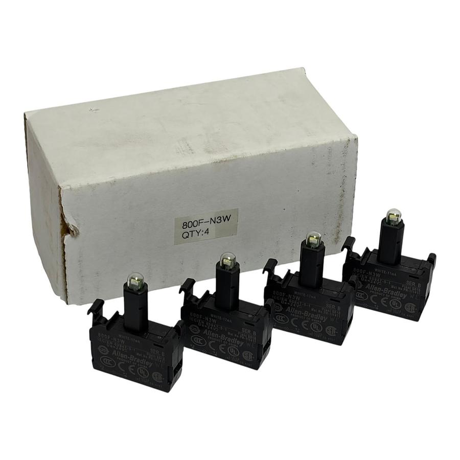 Allen Bradley 800F-N3W Integrated LED Module 24V White Lot of 4 New Surplus