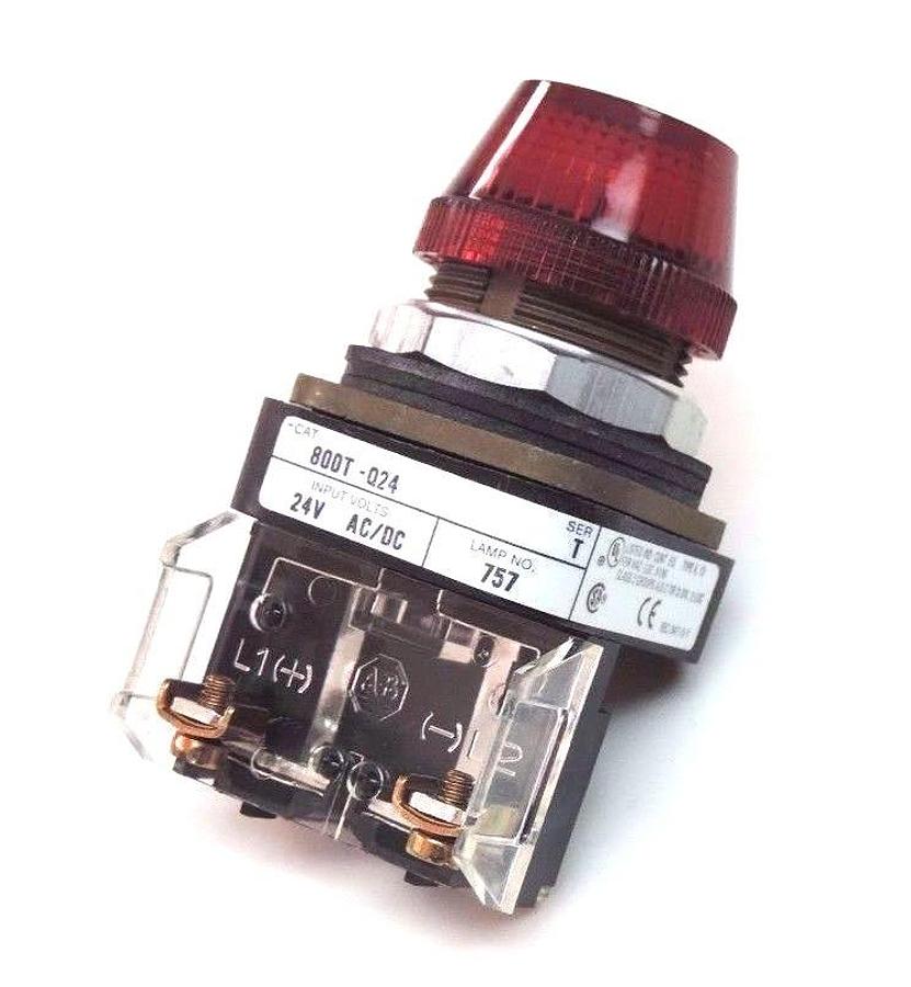 NEW ALLEN BRADLEY 800T-Q24 PILOT LIGHT 800TQ24, SER. T, 24V, LAMP NO. 757