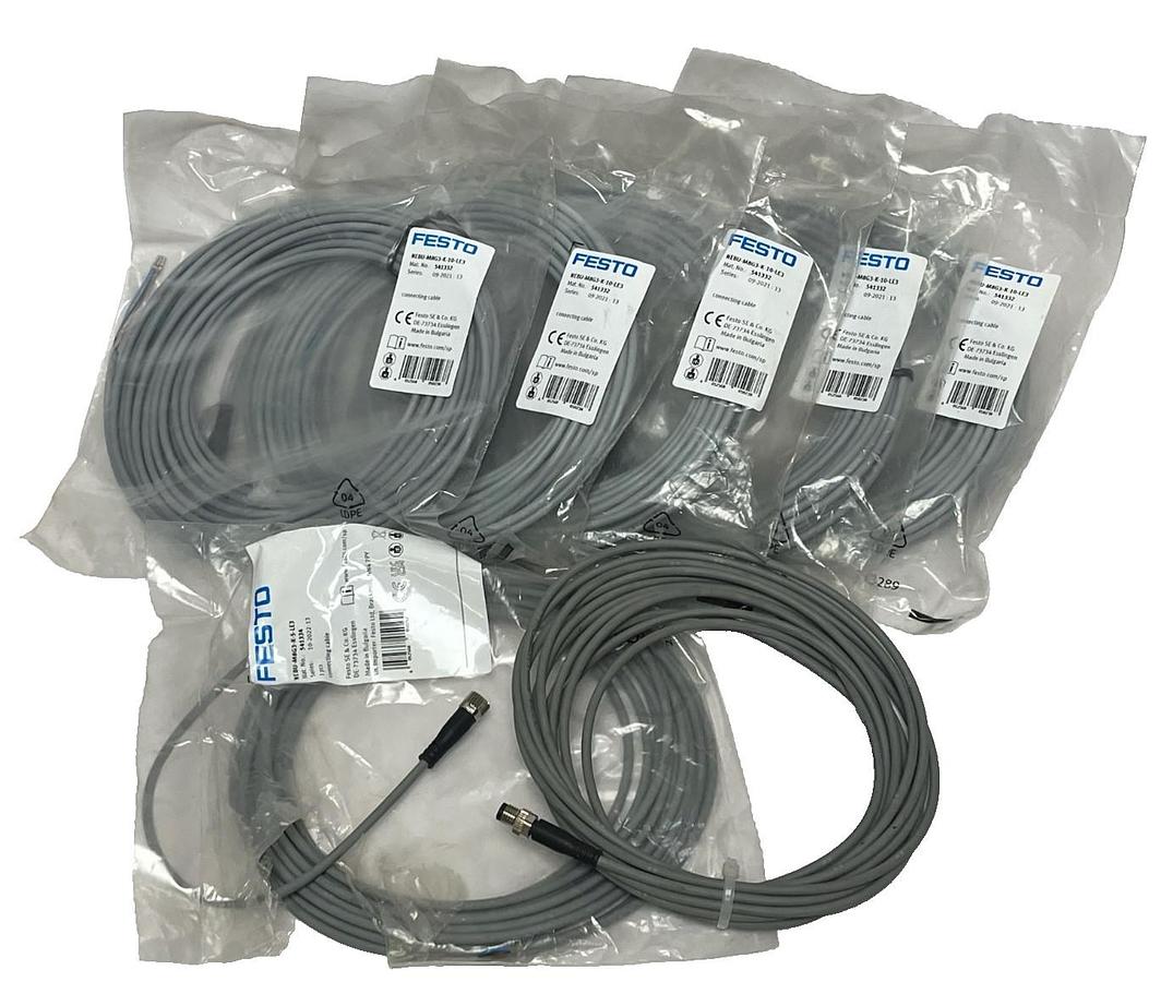 Lot of 7 Festo NEBU-M8G3-K-10-LE3 Connecting Cable M8 3-Pin 10m NEW