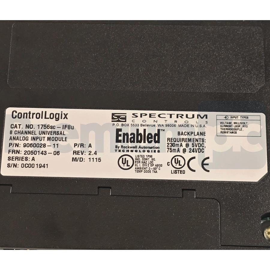 Used Spectrum Controls 1756sc-IF8u /A ControlLogix 8-Ch Universal Analog Input (read)
