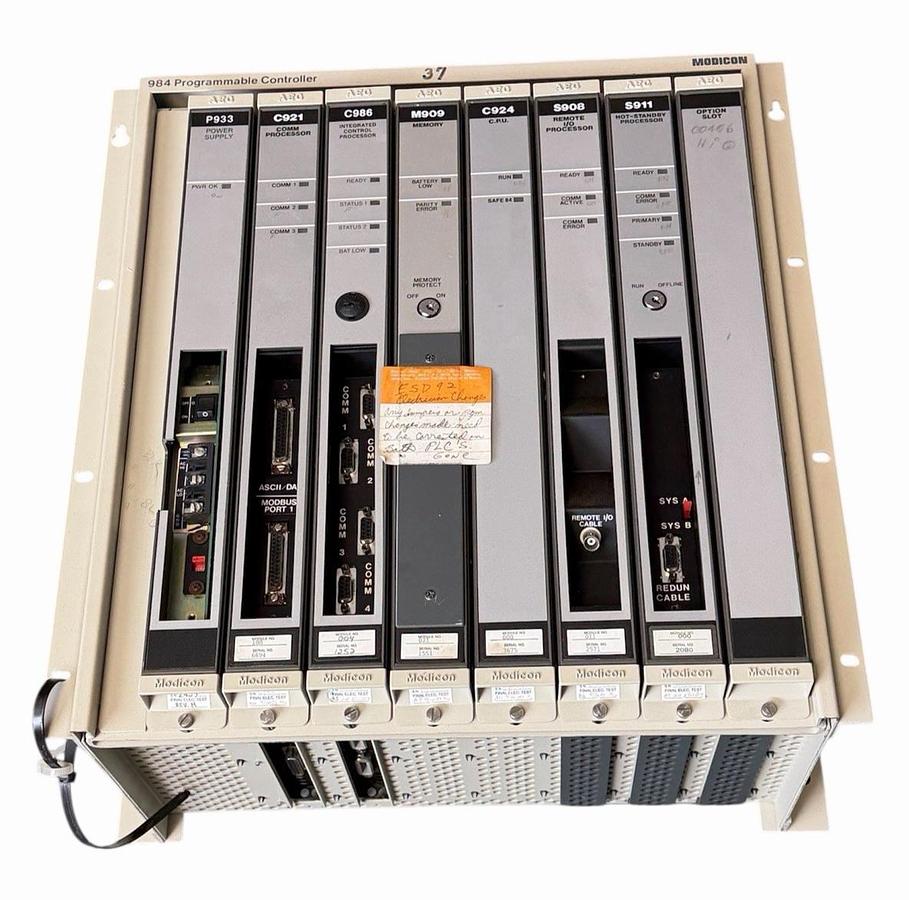 Used MODICON P5-984B-132 Programmable Controller 984 Series 7-Slot Rack Chassis