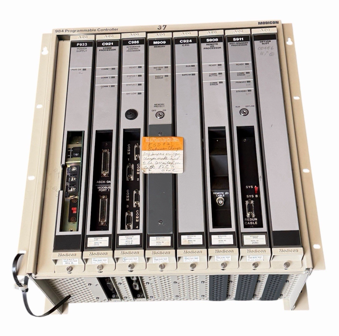 Used MODICON P5-984B-132 Programmable Controller 984 Series 7-Slot Rack Chassis