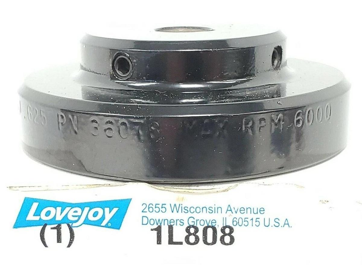 Used LOT OF 2 NIB LOVEJOY 1L808 COUPLINGS 68514436078 6J FLNG 5/8 3/16X3/32 KW- S