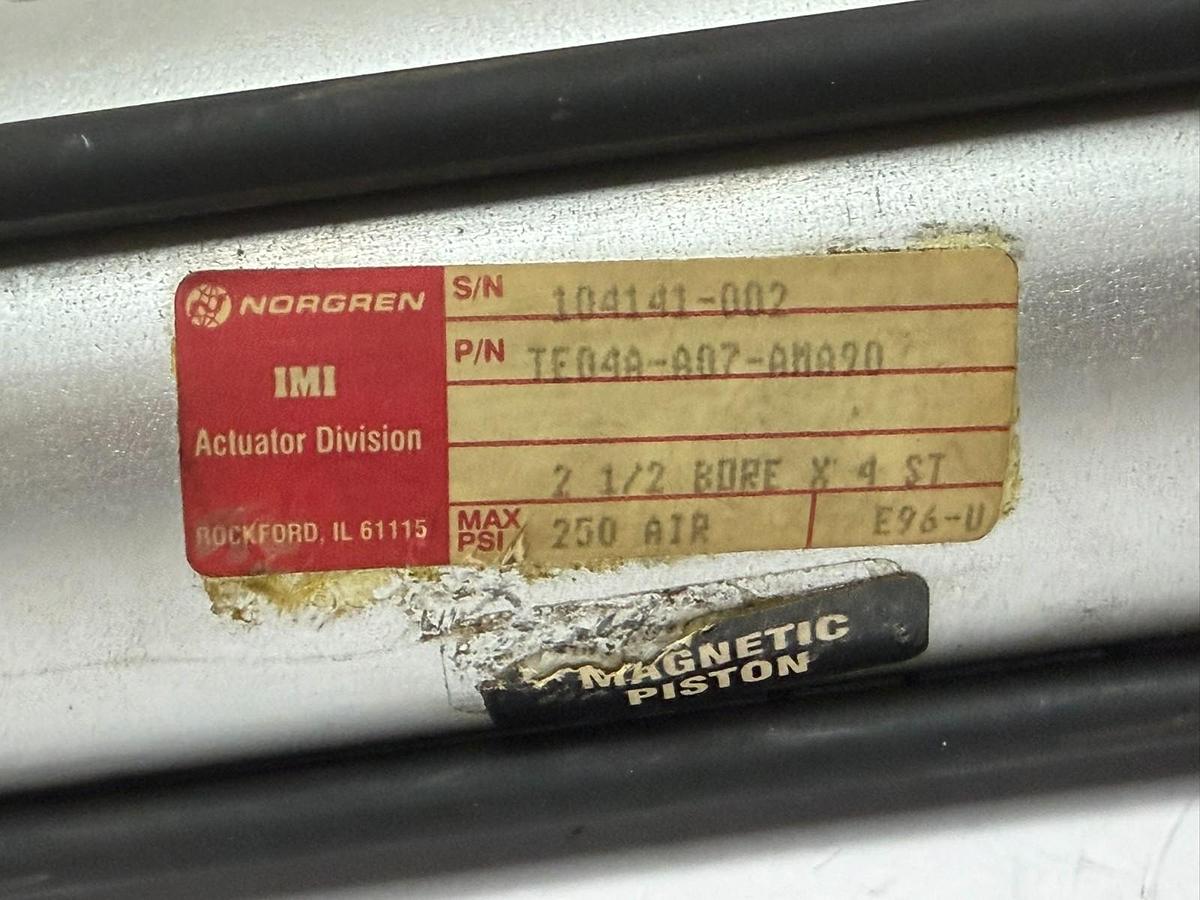 Used Norgren IMI 2-1/2 Bore 4 ST Pneumatic Tie-Rod Cylinder TE04A-A07-AMA90