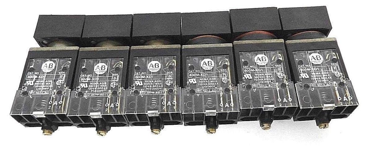 Used LOT OF 6 ALLEN BRADLEY 800MB-XO SER. A OPERATOR FOR PUSHBUTTON SWITCHES 800M-XD1