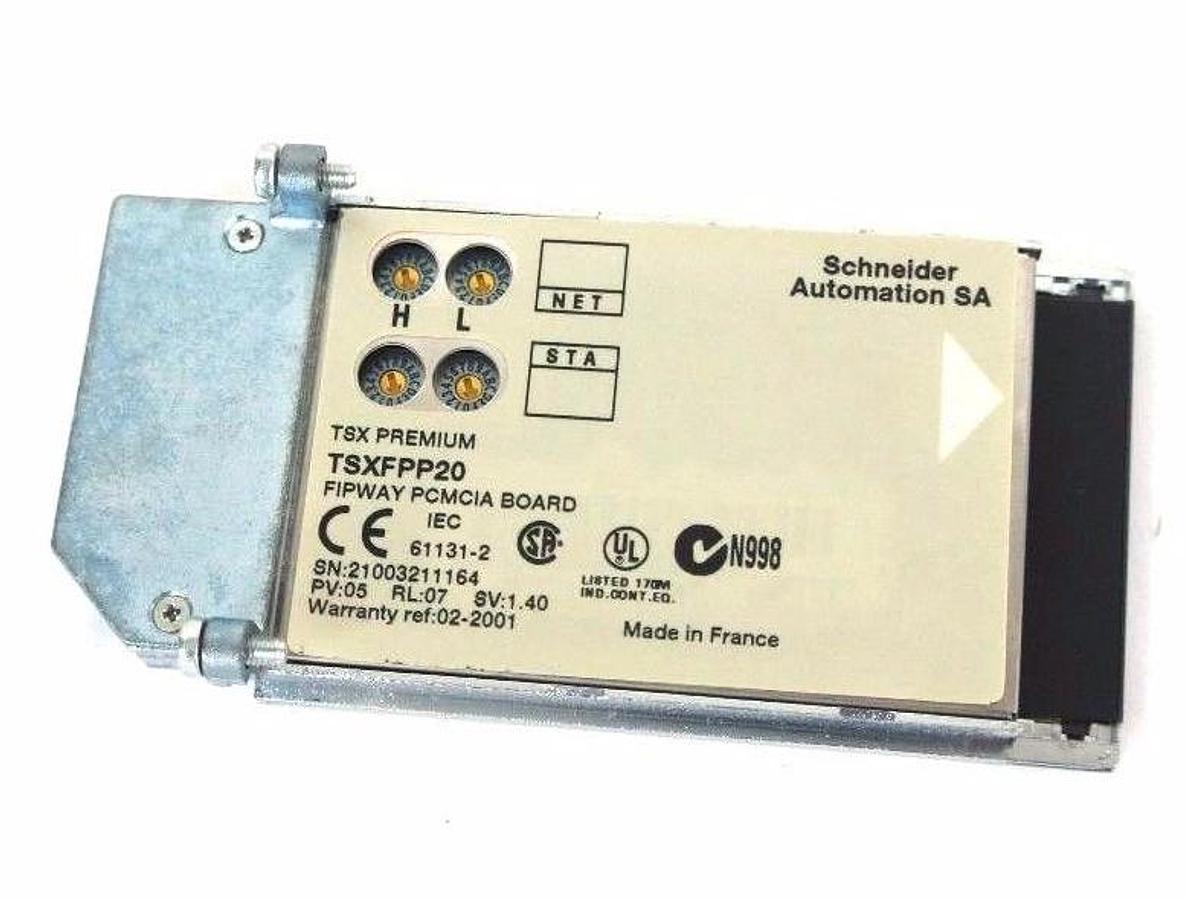 Used LOT OF 2 SCHNEIDER AUTOMATION TSXFPP20 FIPWAY PCMCIA BOARDS PV: 05 RL: 07 SV 1.4
