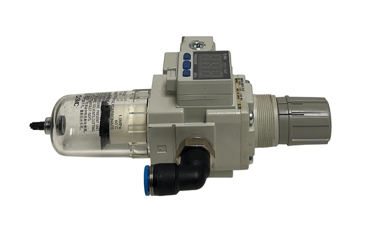 Used SMC AW20K-N02E3-ZA-B / ISE35-N-65 AW MASS PRO FILTER / REGULATOR PRESSURE USNP