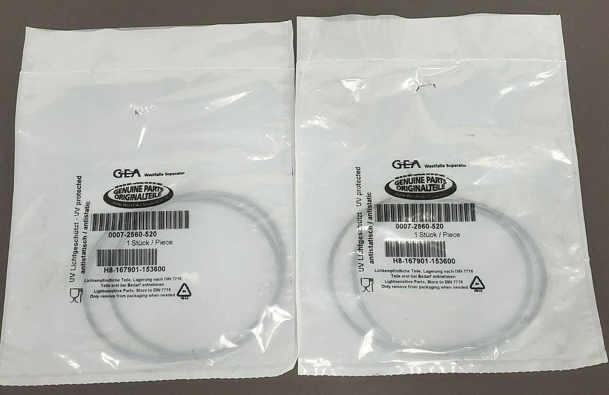Used LOT OF 2 NEW GEA WESTFALIA SEPARATOR 0007-2560-520 O-RINGS