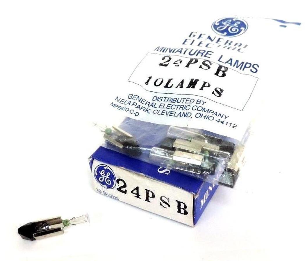 Used LOT OF 6 NEW GENERAL ELECTRIC 24PSB MINIATURE LAMPS 24V, 1.75W