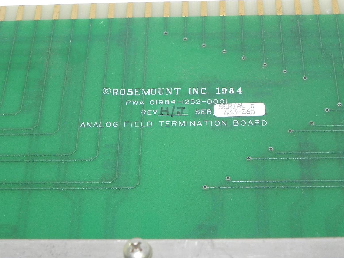Used ROSEMOUNT 01984-1252-0001 ANALOG FIELD TERMINATION BOARD REV. H/J