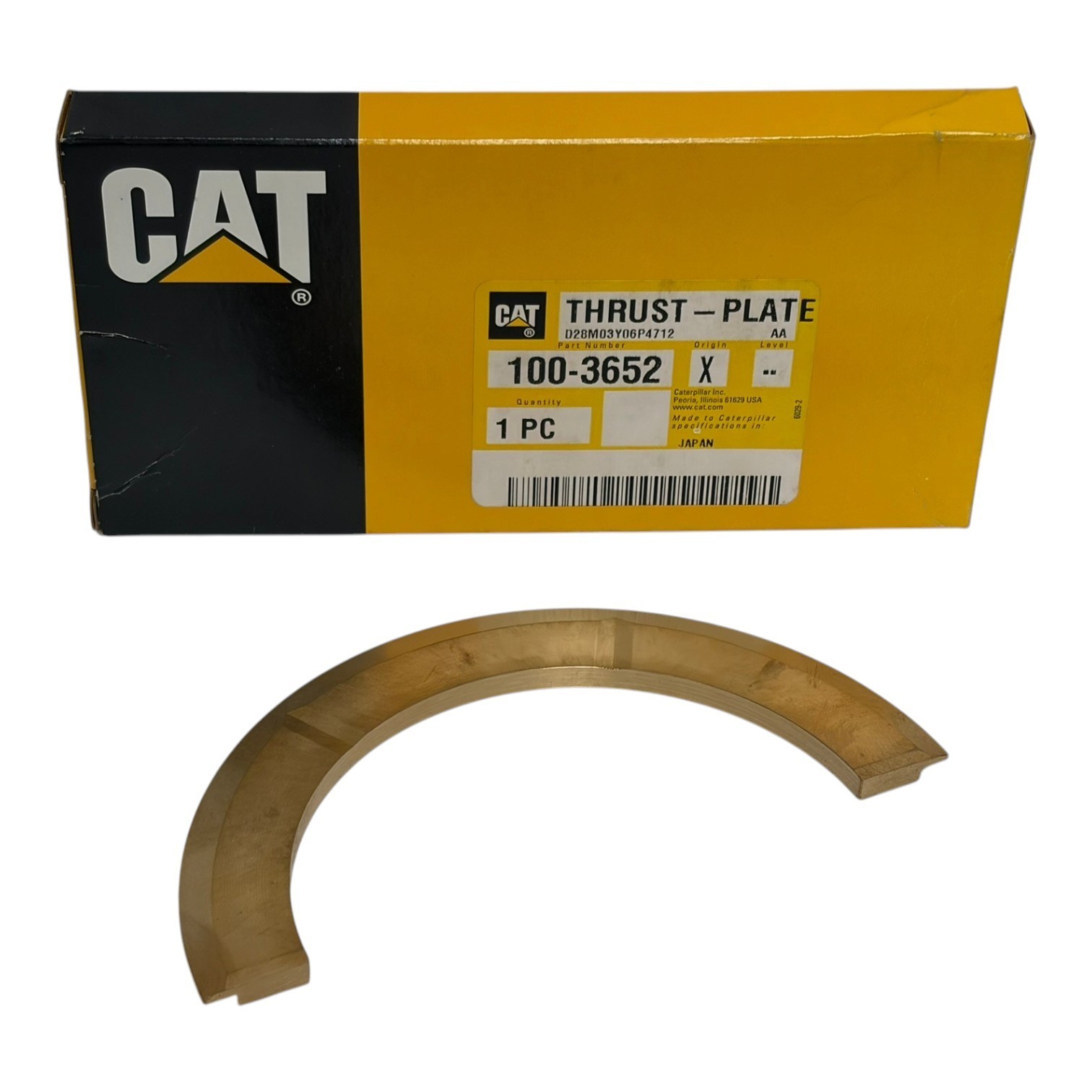 Used Genuine CAT Caterpillar 100-3652 Engine Crankshaft Thrust Plate Washer 1 PC OEM