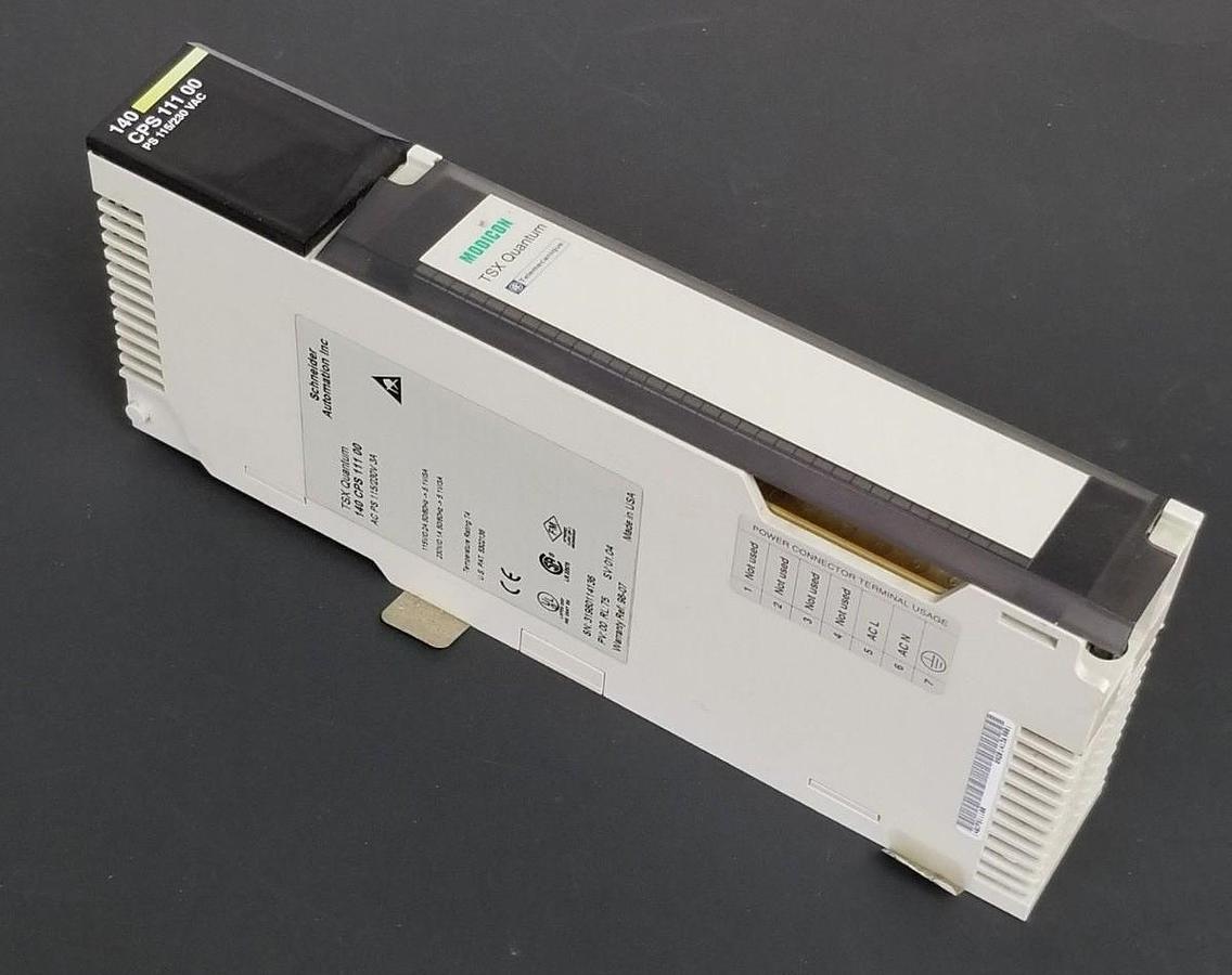 Used SCHNEIDER AUTOMATION 140 CPS 111 00 POWER SUPPLY 115/230V 3A PV: 00 RL: 75