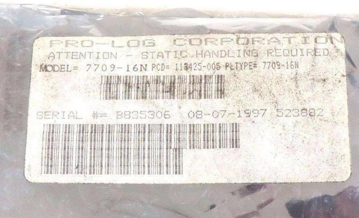 NEW PRO-LOG/PROLOG 7709-16N MEMORY CARD 770916N, REV. 005