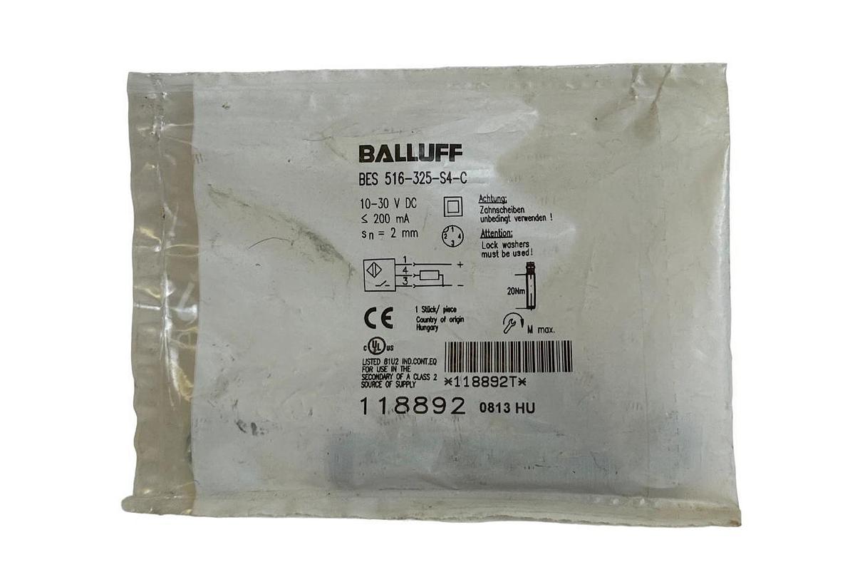 Used NEW BALLUFF BES 516-325-S4-C / BES516325S4C INDUCTIVE PROXIMITY SENSOR 10-30Vdc