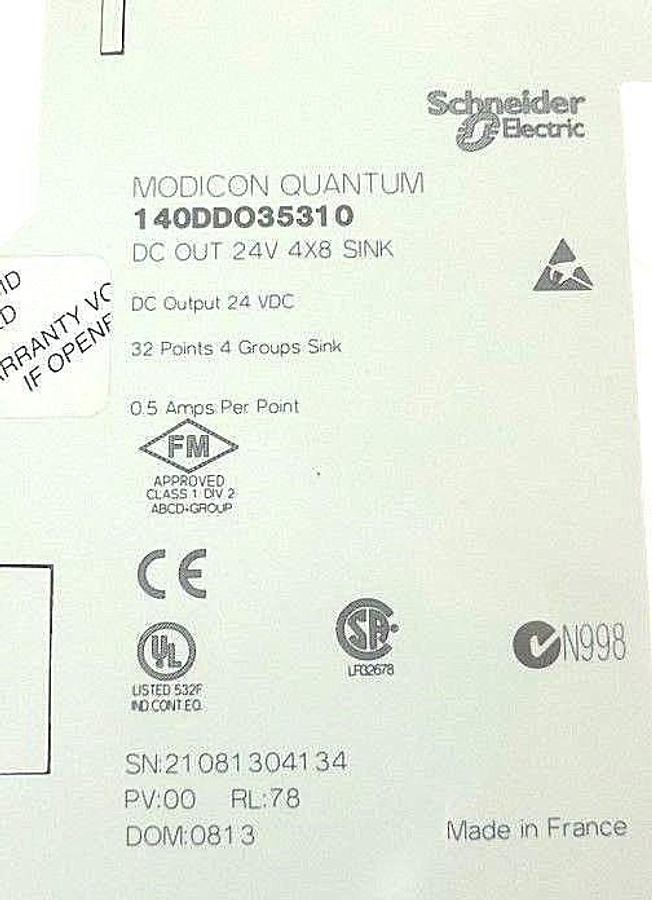 NIB SCHNEIDER MODICON 140DDO35310 DC OUT 24V 4X8 SINK MODULE 140-DDO-353-10