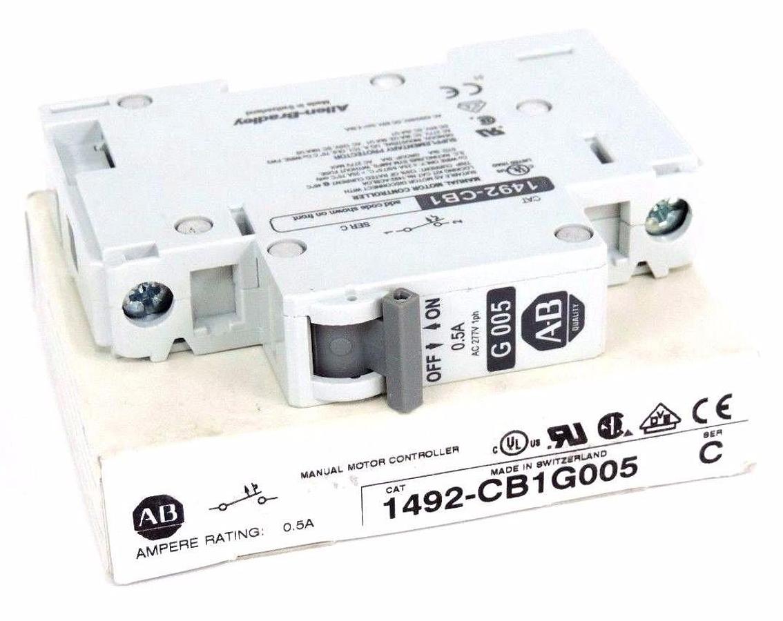 Used NIB ALLEN BRADLEY 1492-CB1G005 CIRCUIT BREAKER SER C 1492CB1G005