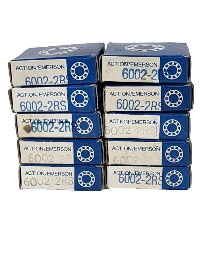 Used LOT OF 10 NIB ACTION/EMERSON 6002-2RS BEARINGS 60022RS