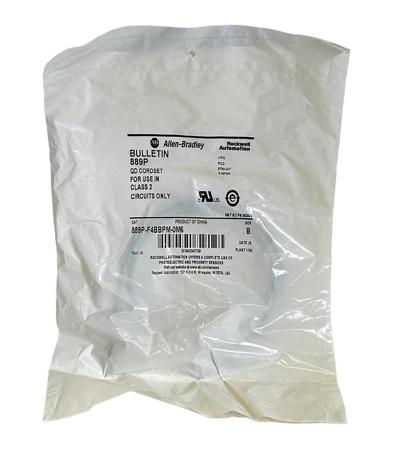 Used NEW ALLEN BRADLEY 889P-F4BBPM-0M6 /B Pico QD CORDSET 4-PIN 0.6M 889PF4BBPM0M6