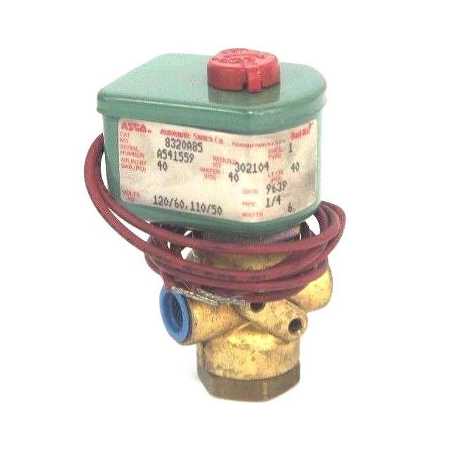 Used NIB ASCO 8320A85 SOLENOID VALVE 1/4'' PIPE, 110-120V, 50/60HZ, 40 PSI