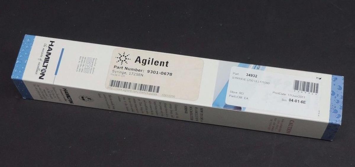 Used NIB HAMILTON AGILENT 9301-0678 SYRINGE 202325 1725 RN HP, 250UL,