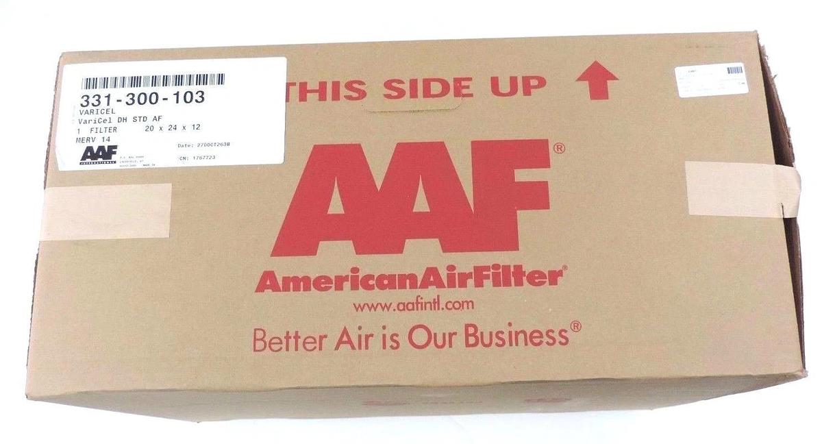 Used NIB AMERICAN AIR FILTER 331-300-103 VARICEL DH STD AF 20X-24-12, 331300103