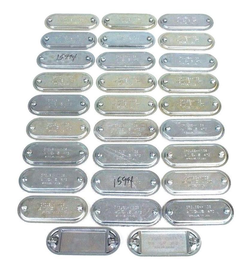 Used LOT OF 29 NEW CROUSE HINDS 470 STEEL CONDUIT COVERS 1-1/4"