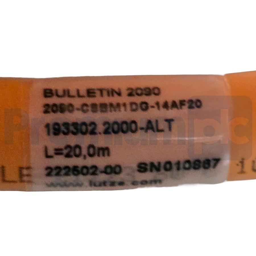 Used Lutze 193302.2000 | 2090-CSBM1DG-14AF20 Kinetix Motor Power/Feedback Cable 20m