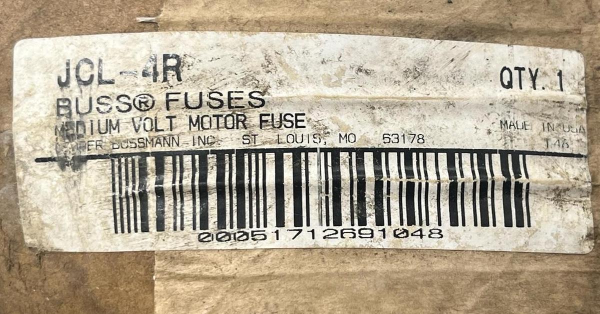 Used Cooper Bussmann JCL-4R Medium Voltage Fuse | 5.08kV 130A 50kA | JCL4R Motor Fuse