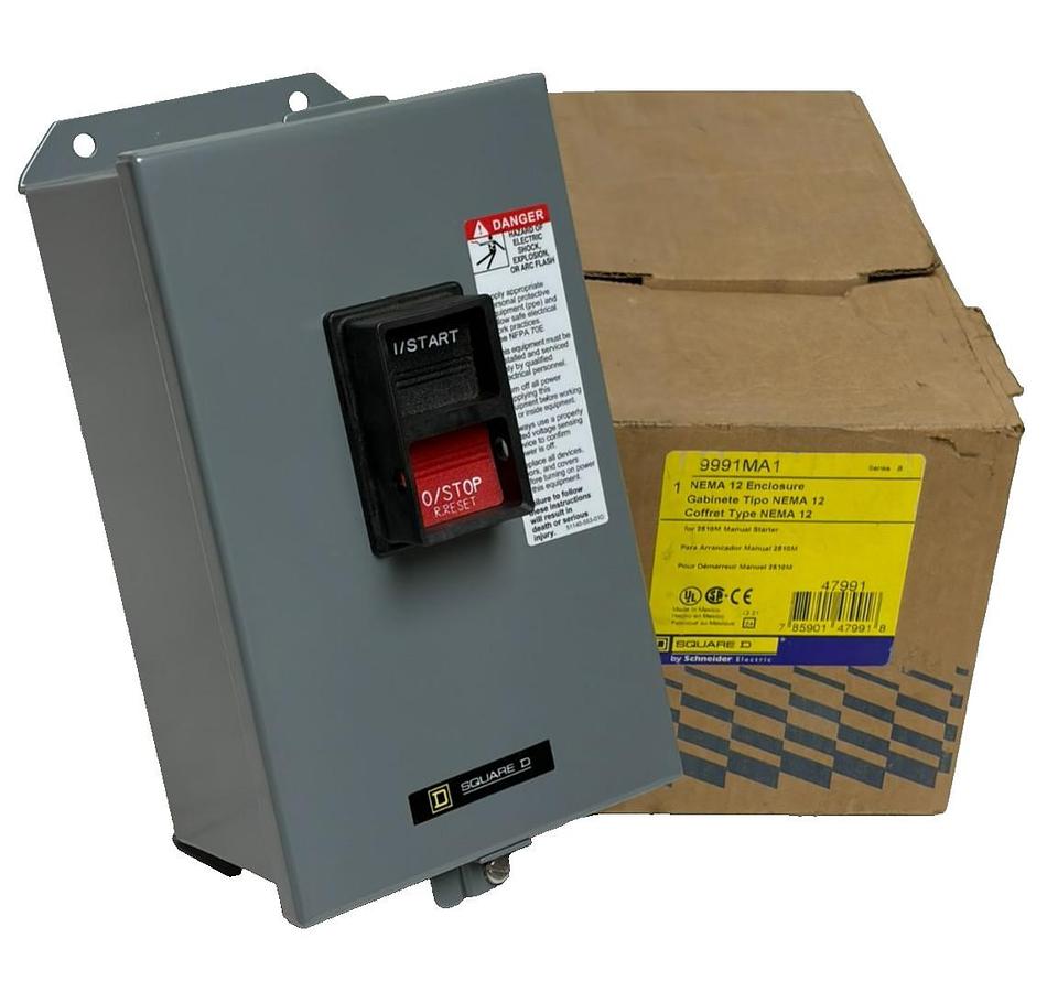 Square D 9991MA1 Series B NEMA 12 Enclosure for 2510M Manual Starter New Surplus