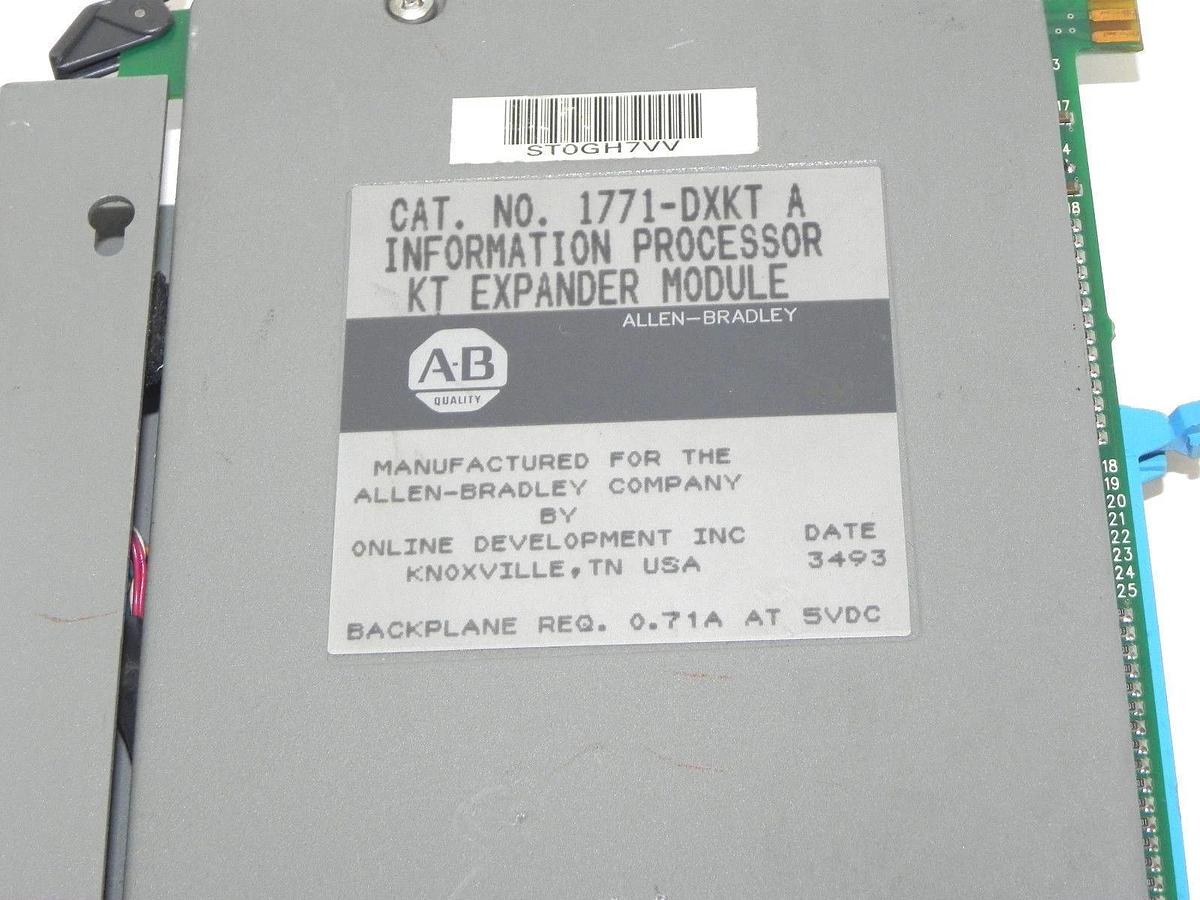 Used ALLEN BRADLEY 1771-DXKT INFORMATION PROCESSOR KT EXPANDER MODULE 1771-DXKT/A
