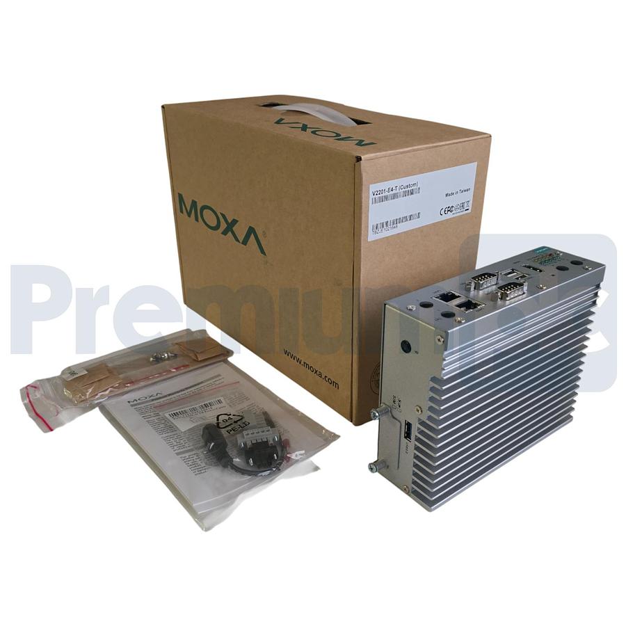 Used MOXA V2201-E4-T (Custom) V2201 DIN-rail x86 Computer IPC Intel Atom E3845 NSMP