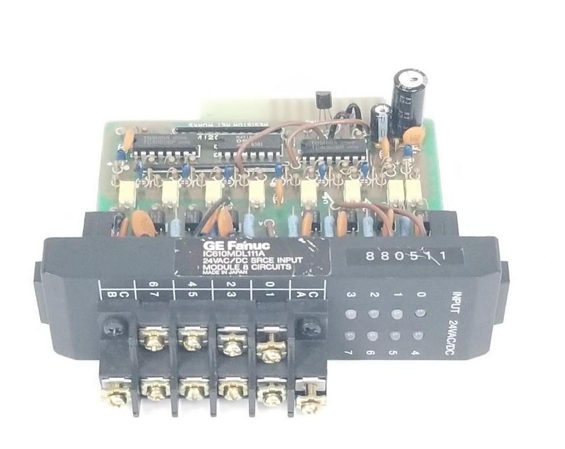 Used GE FANUC IC610MDL111A 24VAC/DC SOURCE INPUT MODULE 8 CIRCUITS
