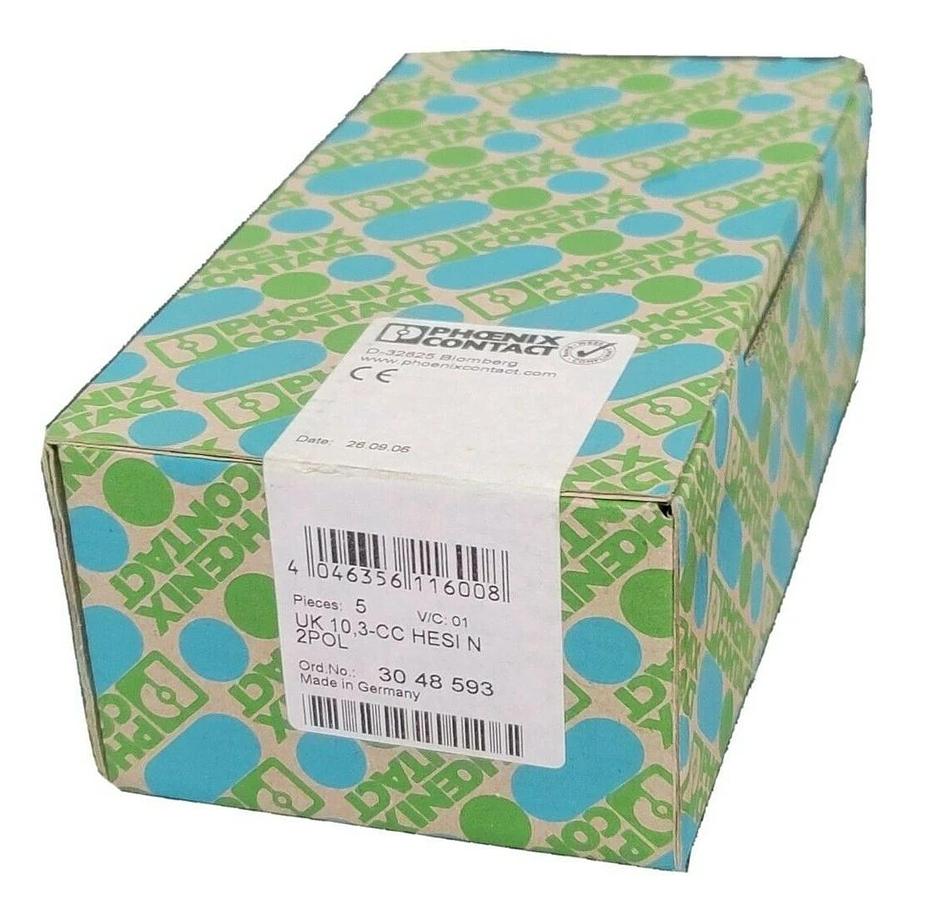Used 5 NEW SEALED PHOENIX CONTACT UK 10,3-CC HESI N 2POL TERMINAL BLOCKS 30 48 593