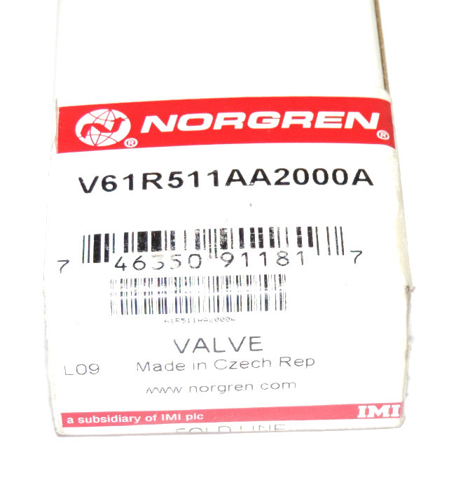 NIB NORGREN V61R511AA2000A SOLENOID VALVE 1/4", 14-122 F MAX TEMP, 145 PSIG MAX