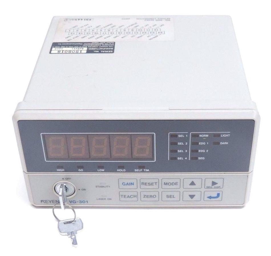 Used KEYENCE VG-301 LASER MICROMETER CONTROLLER WITH KEYS VG-300 SERIES VG301