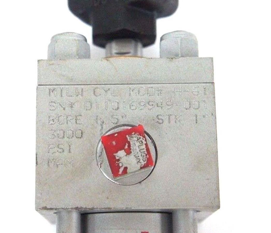 Used MILWAUKEE MODEL H-61 CYLINDER 1.5" BORE 1" STROKE 3000 PSI