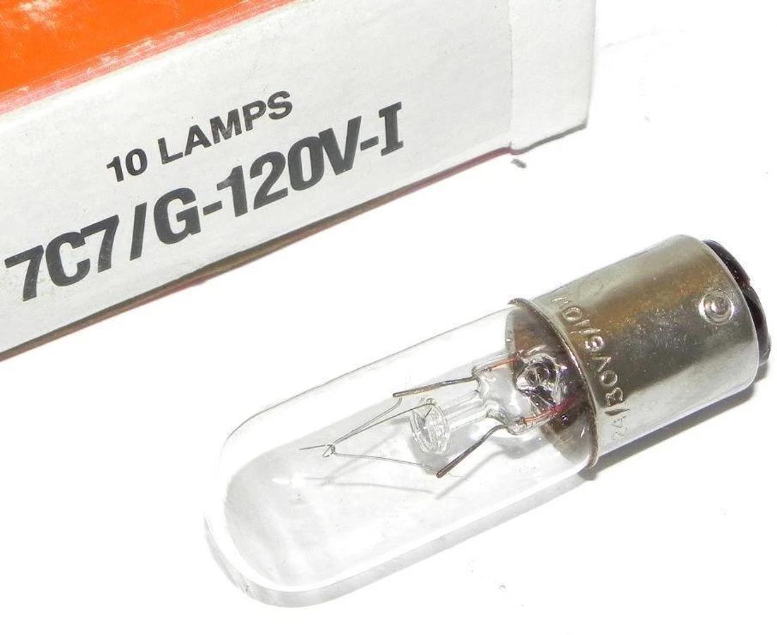 Used BOX OF 10 NEW SUNRAY LIGHTING 7C7/G-120V-I LAMPS